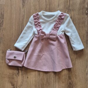 Jurk Steentjes Roze/Wit